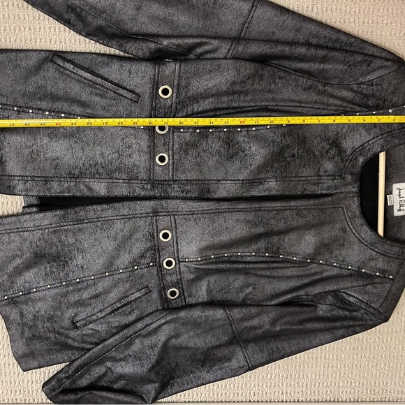 Joseph Ribkoff Black Textured Blazer with Stud Accents - Picture 4 of 7